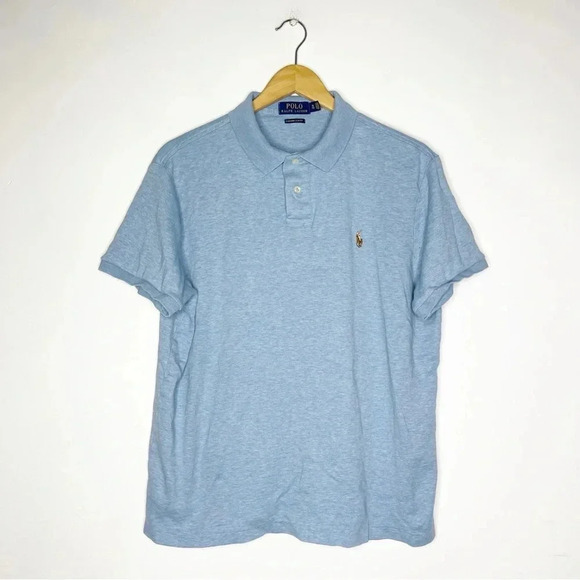 COPY - Polo Ralph Lauren Blue Polo Shirt Custom Fit Size XL - Picture 1 of 5